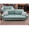 Image 1 : New Retro Style 7 Foot Aqua Fabric  Sofa
