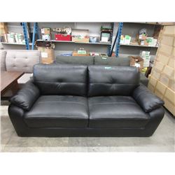 New Black Leather 80" Sofa