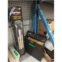 Optex 455 Camera Tripod & Vintage Record Case