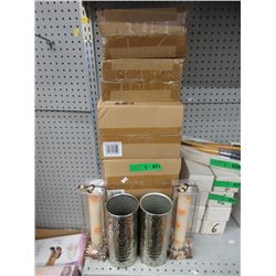 5 Pairs of New Metal Vases & 11" Candles