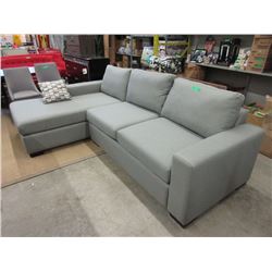 New Grey Fabric Sofa Bed with Chaise End