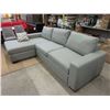 Image 1 : New Grey Fabric Sofa Bed with Chaise End