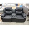 Image 1 : New Leather Double Reclining Theater Style Sofa