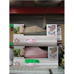 2 New Pairs of Memory Foam Slippers - Size L & XL