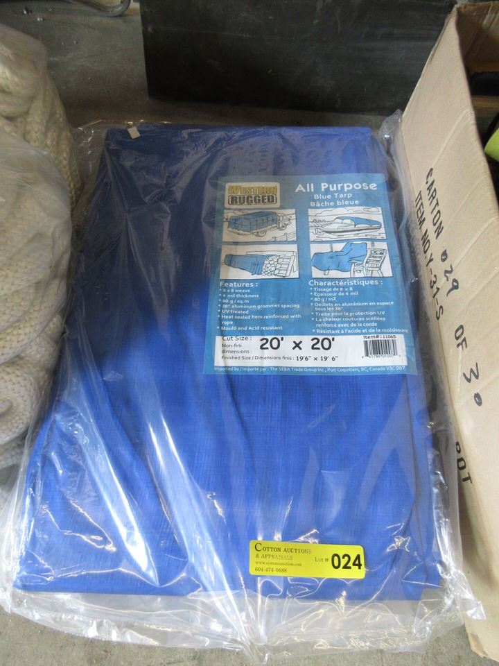 Western Rugged 20 Foot x 20 Foot Blue Tarp