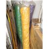 Image 1 : 3 Rolls of Fabric - Yellow, Purple & Green