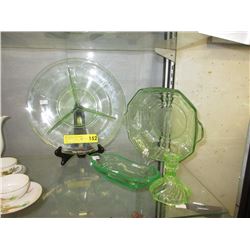 4 Pieces of Vintage Uranium Glass