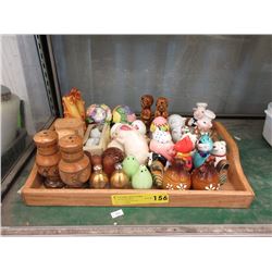 20 Salt & Pepper Sets on Wood Tray
