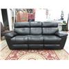 Image 1 : Black Leather Power Reclining Sofa
