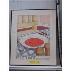 1983 Ed Stuart Framed Print - "Fly in My Soup"