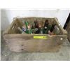 Image 1 : Vintage Wood Crate with Glass Pop Bottles