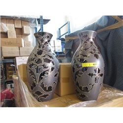 Pair of New 20" Glazed Ceramic Vases