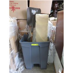 Trash Can, Chiffon Fabric & Shovel