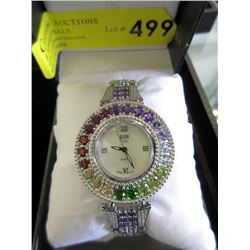 New "EOS 1962" Sterling Silver Gemstone Watch