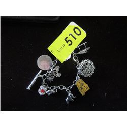 Sterling Silver Bracelet with Charms - 20 Grams