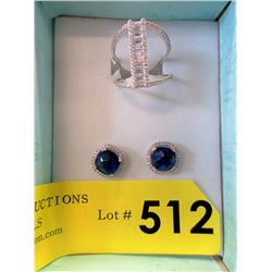 Sterling and Crystal Earrings plus Crystal Ring