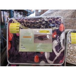 New Purple Mod Print Sherpa Blanket - Queen Size