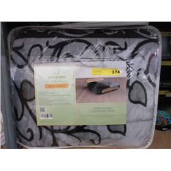 New Grey & Black Queen Size Sherpa Blanket