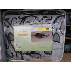 New Grey & Black Queen Size Sherpa Blanket