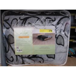 New Grey & Black Queen Size Sherpa Blanket