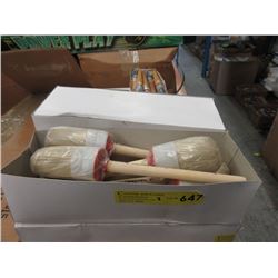 3 Boxes of #12 Round Bristle Brushes