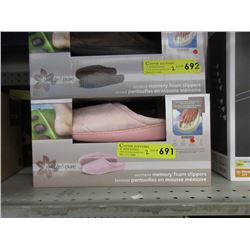 2 Pairs of New Memory Foam Slippers - Sizes L & XL