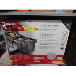 New 2-Bin Pull Out Waste Bin Unit