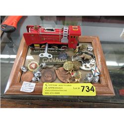 Vintage Military Items & Wind Up Tin Toy