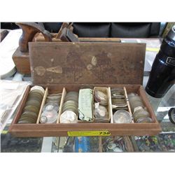 Wood Case of Vintage Pocket Watch Glass Lenses