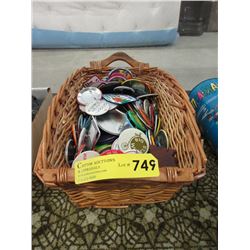 Basket of Pin Back Badges