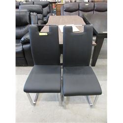 Pair of New Dining Chairs with Chromed Frames