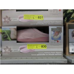 2 Pairs of New Memory Foam Slippers - Sizes L & XL