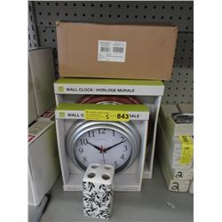 4 New Wall Clocks & Case of Toothbrush Holders