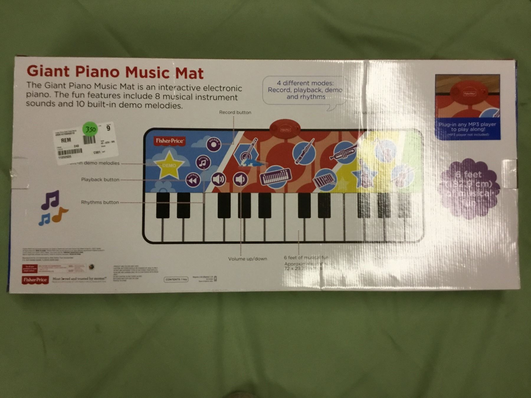 fisher price piano music mat
