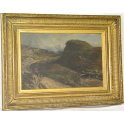 John Smart RSA RBA RSW, 1838-99 - COACH IN HIGHLAND LANDSCAPE - oil on canvas, 16 by 24ins., in c...