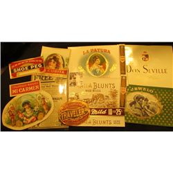 (10) different old and colorful Cigar Box labels.