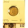 Image 1 : 1873 U.S. Three Cent Nickel, Fine.
