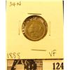 Image 1 : 1888 U.S. Three Cent Nickel, Very Fine.