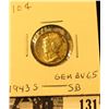 Image 1 : 1943 S Mercury Dime GEM BU 65 SB. Superb original toning.