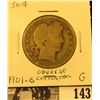 Image 1 : 1901 O U.S. Silver Barber Half Dollar, Good. Some light corrosion on the obverse.