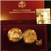 Image 2 : 1999 P Proof & Uncirculated Dolley Madison Commemorative Silver Dollars in original case as issued.