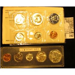 1964 S Gem BU Year Set in a Snaptight case & 1965 U.S. Special Mint Set in original envelope as issu