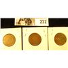 Image 2 : 1904, 06, & 07 Indian Cents, Good.