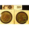 Image 1 : 1916 & 17 Canada Large Cents, some corrosion.
