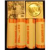Image 1 : (4) 2001 D Solid Date Rolls of Gem BU New York Statehood Commemorative Quarters in bank-wrapped Roll