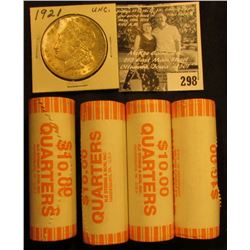 (4) 2005 D Solid Date Rolls of Gem BU Oregon Statehood Commemorative Quarters in bank-wrapped Rolls;