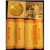 Image 2 : (4) 2005 D Solid Date Rolls of Gem BU Minnesota Statehood Commemorative Quarters in bank-wrapped Rol