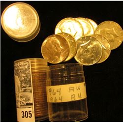 1979 D Susan B. Anthony Dollar Roll, BU in a plastic tube (25 pcs.); & (8) 1964 90% Silver Kennedy H
