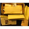 Image 1 : Box full of labels "Chloroform Liniment, U.S.P. Poison Caution"; leather cover for small book; busin