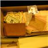 Image 2 : Box full of labels "Chloroform Liniment, U.S.P. Poison Caution"; leather cover for small book; busin